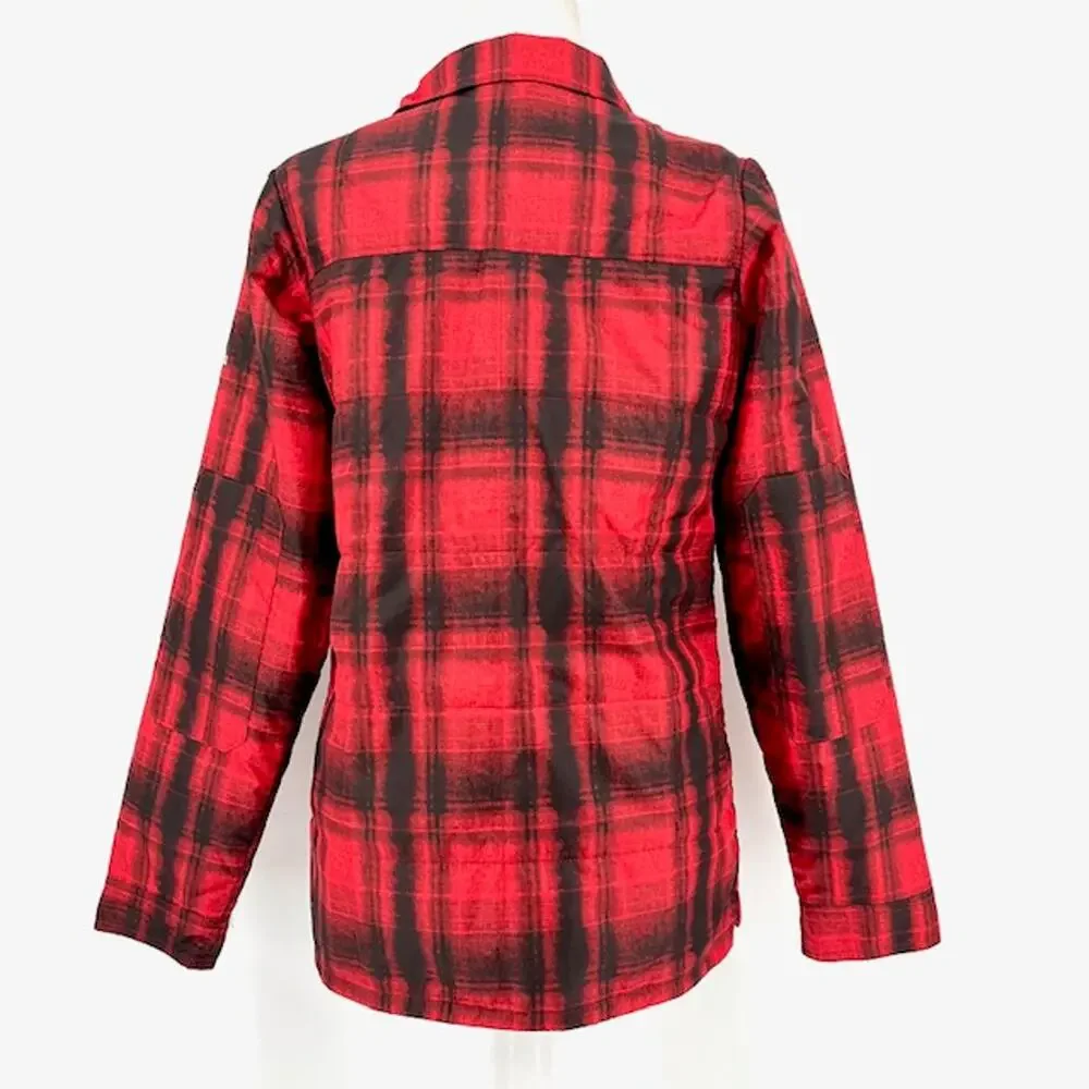Columbia polyester shell quilted red plaid‎ jacket (Youth XL)